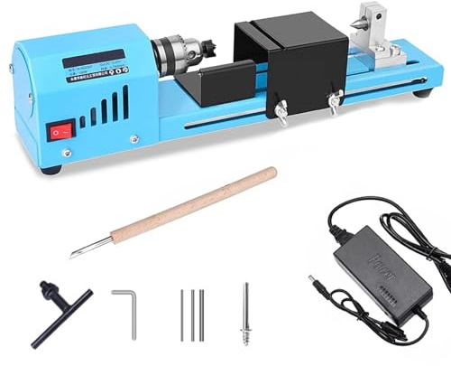 ZXLLAFT Mini Drehmaschinen Perlen Poliermaschine, 150W Mini Drehbank Drehmaschine Mini Fräsmaschine Holz Perlen Holzdrehmaschine Für DIY Handcraft Die Herstellung Tisch Holzbearbeitung