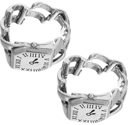 WRITWAA 6 STK Uhrenring Frau klingelt Damenuhr Digitaluhr für Frauen Damen Fingeruhr Fingerringuhr Ringe Handgelenk Ringuhr Kupfer Ringuhr Leichte Ringuhr Damenringuhr Fingerschmuck Silver