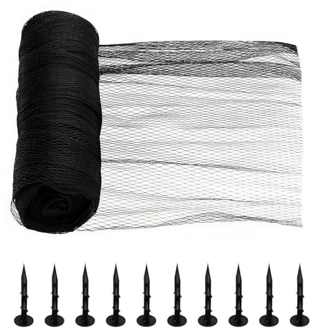 4.5m x 6m Heavy Duty Pond Netting, HDPE Woven Fish Pond Cover with Pegs, UV-Resistant Fine Mesh Net to Protect Koi from Herons, Birds, Cats, Leaves & Debris