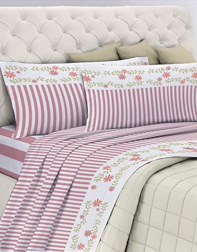 GEMITEX Completo Letto Cotone In, 100% COTONE, Traspirante, Privo di Sostanze Nocive, Qualità Certificata STANDARD 100 by OEKO-TEX Fiducia nel Tessile, SINGOLO, G26/ROSA, Designed in Italy