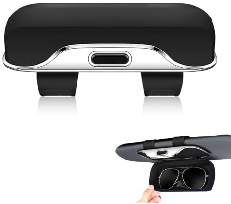 AUOQZ Sunglass Holder for Car Sun Visor Universal Sun Visor Glasses Clip Case Flocking Lining Eyeglass Frame Car Sunglasses Organizer Box with Ticket Card Clips