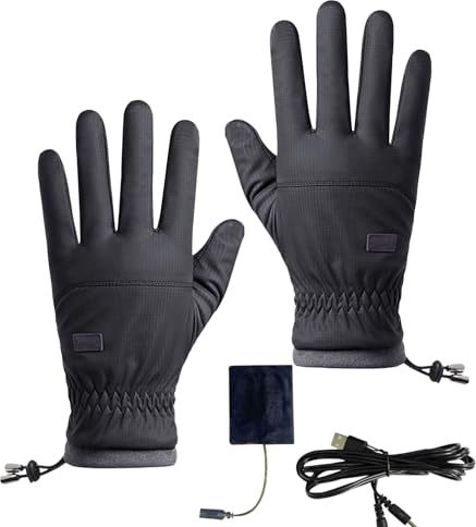 Dopsyesn Gants Chauffants | Gants USB Chauffants Chauffemains pour Homme,Mitaines Ergonomiques Tactiles pour Vélo Travail Sport Randonnée Luge Ski