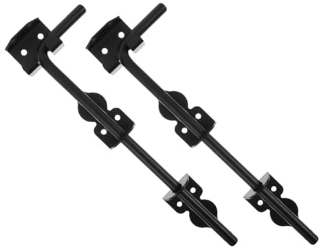 QUMIIRITY 2pcs Heavy Duty Cane Bolt Gate Stopper for Wooden Garden Fences Weather Resistant Gate Latch Hardware Secure Outdoor Metal Vinyl Doors
