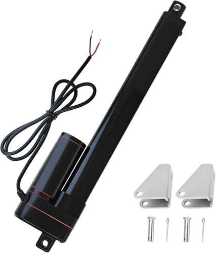 Jvnvlki 250 mm höghastighets-linjärdrivning 12 V 400 N, IP65-vattentät, 34 mm/s slaghastighet, med monteringsfästen för industriell automation