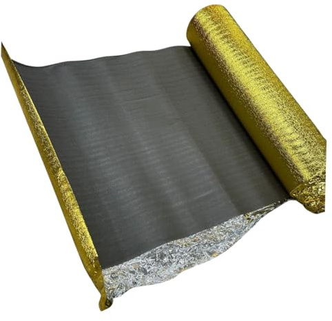 KK Acoustic Sonic Gold Underlay, 5mm Thick, for Wood and Laminate Flooring, Damp-Proof Membrane, Great Sound Insulation