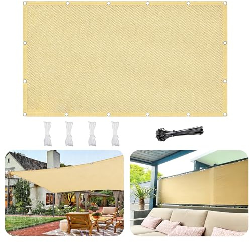 Vela Ombreggiante Impermeabile 6X6.1M Vele Ombreggianti Tende da Sole per Esterno Tenda Ombreggiante Esterno Telo Parasole con Fune e Occhiellato Protezione UV per Giardino Balcone Terrazza