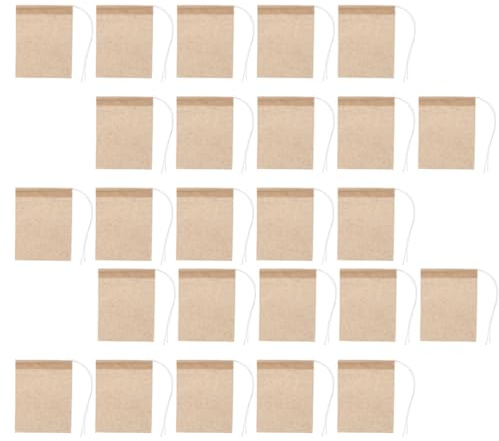 PACKOVE 100pezzi Bustine Filtro Tè Usa e Getta Sacchetti in Cotone Alimentare e Nylon Sicuri e Morbidi per Tè Sfuso e Erbe Aromatiche per Infusione senza Residui