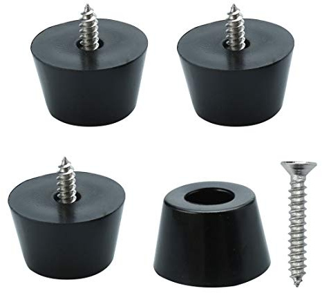 sourcing map 4pcs Rubber Feet Bumper Furniture Table Amplifier Speaker Cabinet Floor Protector Desk Printer Leg Pads with Screws, D24x20xH15mm