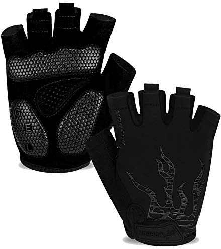 BIKINGMOREOK Fahrradhandschuhe Radhandschuhe Herren Damen Halbfinger Atmungsaktiv Radsporthandschuhe,5MM SBR Gel Stoßdämpfende rutschfeste MTB Mountainbike Handschuhe Unisex