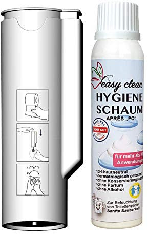 Hygiene VOS Après Po Hygieneschaum zur Befeuchtung von Toilettenpapier. Reinigungsschaum verwandelt trockenes Toilettenpapier in sanft reinigendes Feuchtpapier. Mit Aloe Vera. Dermatologisch getestet