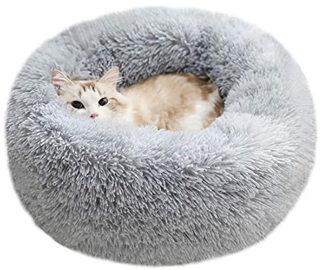 Dog Bed for Small Dogs & Cats, 24 Inch Medium Fluffy Washable Donut Bed
