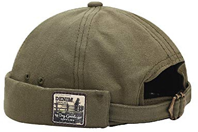 YAMEE Docker-Cap Docker mössa sjömansmössa hamnmössa herrmössa bikerkeps hatt vandringsmössa dockarkeps huvudbonad sjömanskeps (huvudomkrets justerbar, DZM34/grön, one size