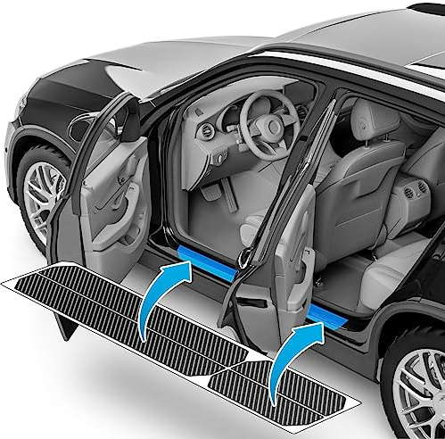 uProtect Auto Einstiegsleisten Schutz für Skoda Kamiq NW4 I 2019-2026 - Schutzfolie Autotür Zubehör Zierleisten Lackschutzfolie Carbon Schwarz