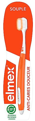 ELMEX - Spazzolino da denti anticarie morbido - Manico con 25% plastica riciclata - Morbido - Pulizia della dentizione delicata e profonda