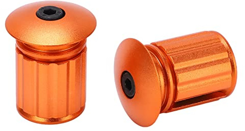 Germer Endkappe für Fahrradlenker, Endkappen für leichte Lenker aus rostfreier Aluminiumlegierung für Lenker von 18-20 mm (Orange)
