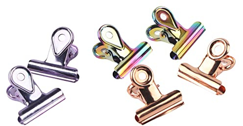Pilipane 6 clips de carpeta, clips de papel grandes, clip de chip de 30 mm, resistente, resistente, resistente, proceso de galvanoplastia, suministros de oficina para hogares y escuelas