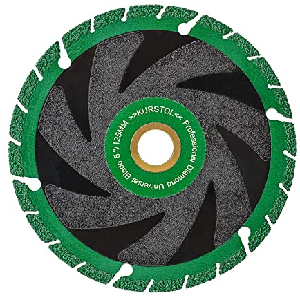 Diamant Trennscheibe für alle Zwecke - 125mm x 22.23mm Metall Schneiden Diamantklinge für Granit, Marmor, Stein, Edelstahl, Beton, Mauerwerk, Glas, Kunststoff, Eisen