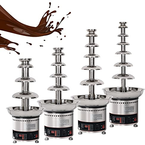 Stainless Steel Commercial Chocolate Fondue Waterfall/Sauce Melting Pot for Party Restaurant Wedding,4/5/6/7 Tiers Chocolate Fondue Fountain (6 Tier)
