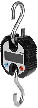 100kg Haken Waage, WeiHeng Tragbarer Kran LCD Digital Hängende Waagen Loop Wiege Balance Schwarzes Fleisch mit Elektronischem Haken (Schwarz)