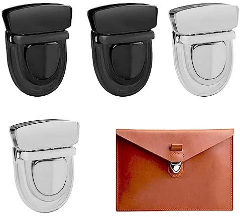 PLABBDPL Verschluss Schloss für Tasche, 4 Pcs Steckschloss für Taschen, Drehverschlüsse Für Handtaschen, Taschenverschluss Twist Lock, für Leder Tasche Portemonnaie Geldbörse DIY