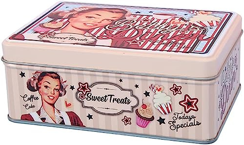 Paquete de 3 latas de galletas de Navidad premium, hojalata rectangular de Navidad de gran capacidad con tapas, recipientes para galletas