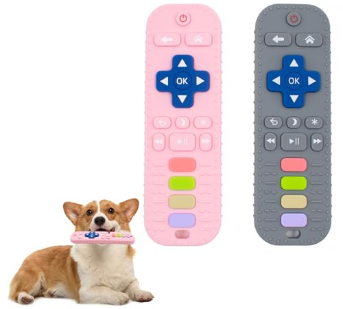 KeaJuidy 2 Stück Hundespielzeug Silikon Kauspielzeug Interaktives Robuster Hunde Spielzeug Zahnfleisch Massieren für Große kleine Hunde 16,5x5,3x1 cm