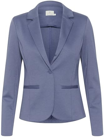 KAFFE Blazer da Donna in Jersey, Tinta Unita, con Maniche Lunghe, Blu Indaco, XS