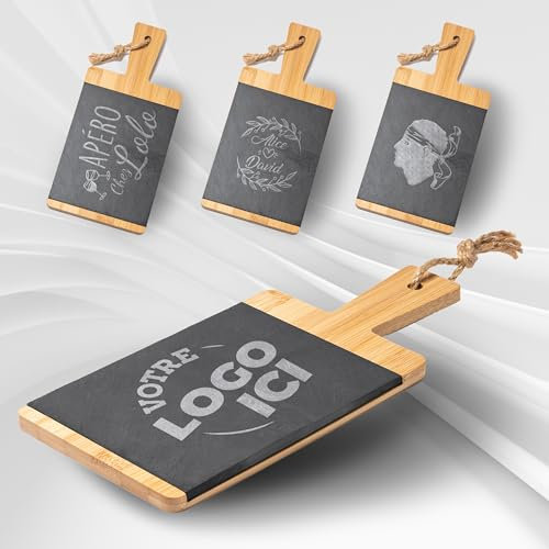 Planche À Découper En Bambou Et Ardoise À Personnaliser - Planche À Fromage Personnalisable (CASTEL)