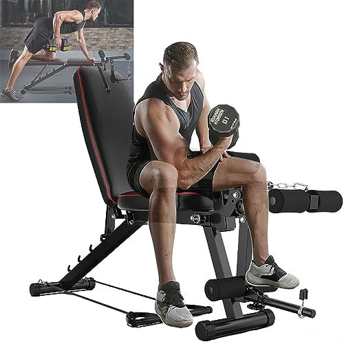 Verstellbare Hantelbank, Ganzkörpertraining, vielseitig einsetzbar, faltbare, verstellbare Hantel, Gewichtheben, Sit-up-Bank, Heimtraining, Fitnessstudio, Schrägbank, Mehrzweck-Training, Übung, Fitnes