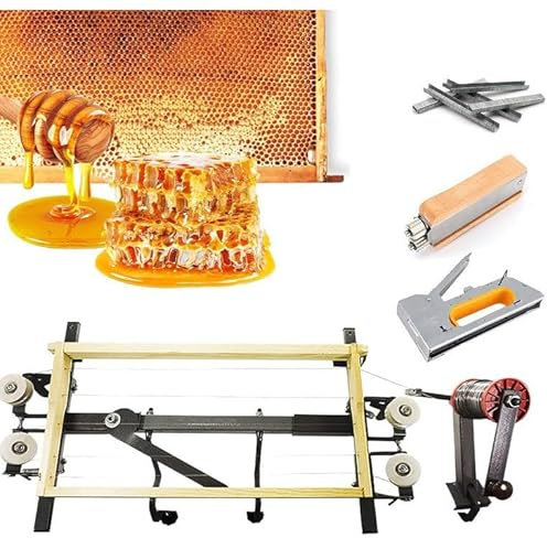 Beehive Nest Frame Wire Tool Set - Beekeeping Equipment for Honey Frame Threading, Includes Stainless Steel Manual Wood Nail Gun, Wire Tensioner, and Bee Frame Fixture Tool - for Beekeepers