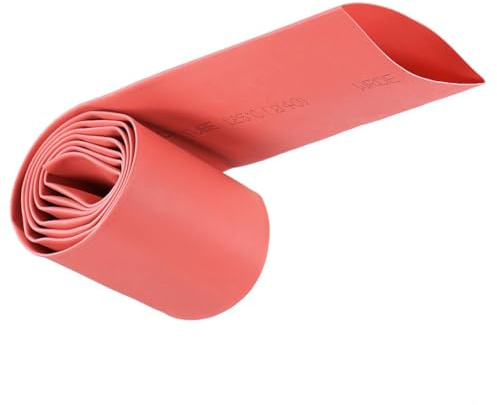 Unifizz Heat Shrink Tubing 40mm Dia 66mm Flat Width 2:1 Ratio Shrinkable Tube Cable Sleeve 1m - Red