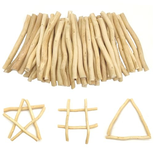 ZAHD 50 Stück Holzstäbchen Holzblock Sticks für DIY Die Basteln (Holzfarbe) | Zweige Holzstäbchen Holzstöcke Holz Log Sticks Ast natürlichem Holzblock für DIY Handwerk für DIY Handwerk