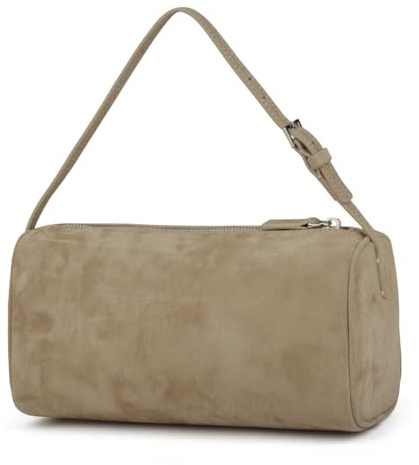 DONNAIN Kleine Handtasche, Premium Wildleder Tasche Damen, Kleine Umhängetasche, Modisch Crossbody Bag Damen Klein, Suede Bag, Elegant Tasche Klein mit Verstellbarem Riemen, Beige