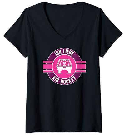 Damen Air Hockey Team Mannschaft Air Hockeyspiel Air Hockeyteam T-Shirt mit V-Ausschnitt