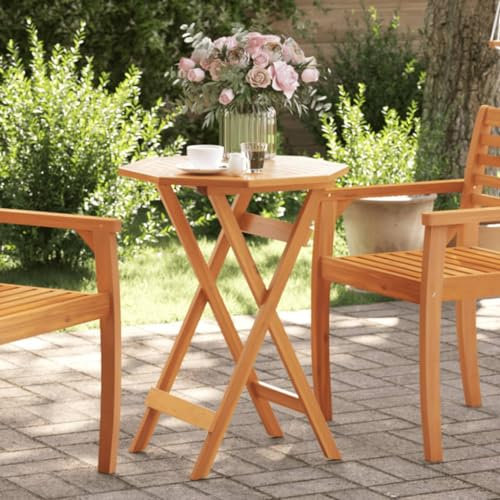 qohoio Gartentisch Klappbar Lounge Tisch Outdoor Dining Tables Esstische Gartentische Ø60x75 cm Massivholz Akazie