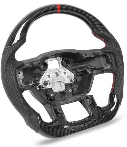 Sportliches Lenkrad Hydro Dip Carbon Fiber Look Lenkrad Perforiertes Leder für Modelle ohne Paddellöcher