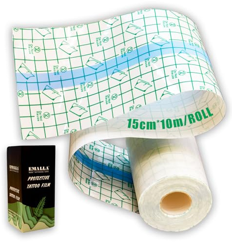 PEPAX Tattoo Folie Second Skin 15cm x 10m Wasserdichte Klebefolie | PU Material Transparente Schutzfolie Flexible Anwendung Für Tattoo Aftercare