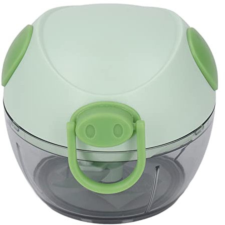 PerGar Picadora de Ajo, Picadora Manual de Alimentos, Cortador de Verduras, Picadora de Ajo Portátil con Cuerda Manual, Mini Picadora Manual de Alimentos para Cocina, Verduras, Frutas,