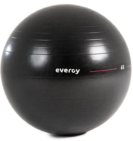 EVERGY FITBALL GYMBALL Pilatesboll, Yoga, Gymnastik. Boll för gravida kvinnor. GYMBALL Boll för hemmagym. Fitness-yogaboll (65 cm - svart)