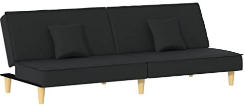 HETFTJN Küchensofa Sofas & Couches Sofas Wohnzimmer Couch - Schlafsofa Schwarz Stoff für Schlafzimmer Jugendzimmer Hotelzimmer Büro