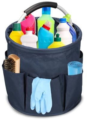 Portable Cleaning Caddy With Handle - 17L Foldable Organiser Bag for Outdoor Storage and Keeping