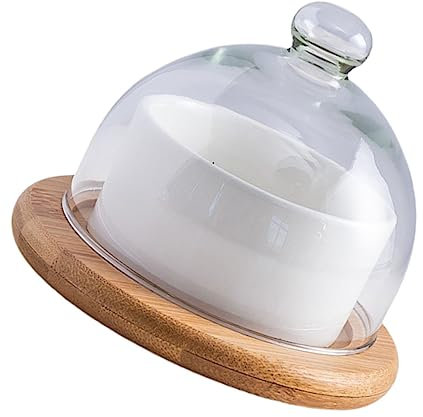 BEBEMOKO Bol Céramique Avec Couvercle Et Plateau Ensemble Pratique Pour Salades Desserts Et Puddings