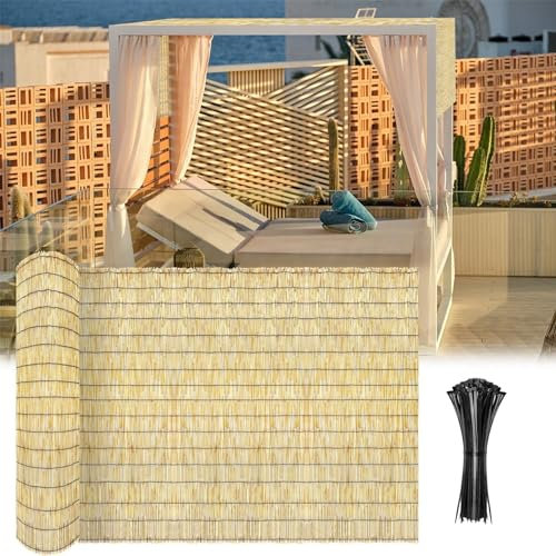 Rouleaux de clôture en bambou tissés à la main pour une protection solaire résistante aux intempéries et pour une utilisation en extérieur dans les galeries, restaurants, hôtels et terrasses. Nattes