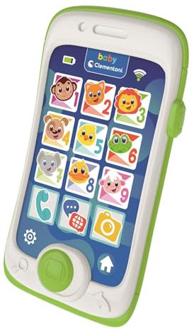 Clementoni Smartphone Touch & Play - Primo giocattolo per bambini 6 mesi, gioco mobile, musica, luci e suoni elettronici interattivi, telefono finto per