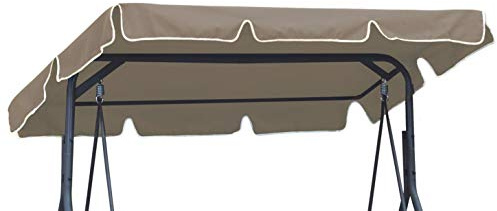 Ferocity Universal Dachbezug für Hollywoodschaukel Dach-Plane für 3 sitzer XL ca 230 x 120 cm für Garten-Schaukel Dachplane Ersatzdach Sonnendach Beige [101]
