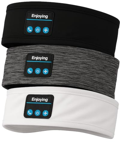 SMARTIA - auriculares para dormir modelo 2025, cinta pelo para deporte lavable, orejeras para dormir sin ruido, musica para dormir estirable, cascos para dormir, DIADEMA DEPORTIVA MUSICA BLUETOOTH