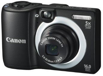 Canon PowerShot A1400 Digital Camera 16.0 MP with 5X Digital Image Stabilized Zoom 28mm Wide-Angle Lens and 720p HD Video Recording 2.7-Inch LCD Black (Renewed)