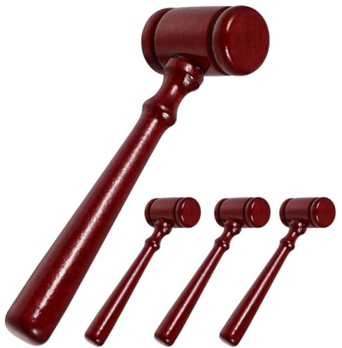 4pcs Wooden Judge Hammer Gavel for Auction Loud Sound