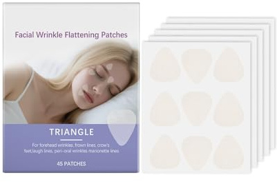 Lot de 45 Patchs Anti-rides – Triangle – Ruban Adhésif Pour le front, Les Yeux et Les Lèvres – Patchs Antirides Hypoallergéniques, Patche des Rides du Visage Pour le Front