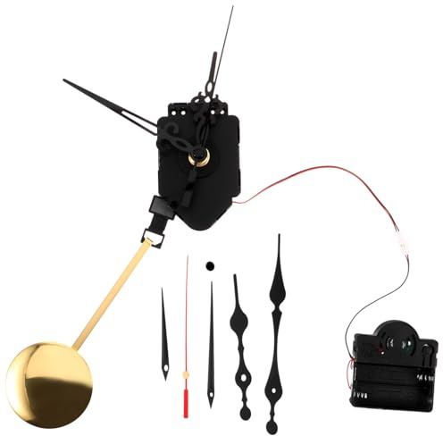 TEHAUX Pendel Auslöser Uhrwerk mit Glockenspiel und Spieluhr, 1 Satz | Metallausführung, Inklusive Uhrzeiger und Musikbox, für Wanduhr und Basteluhr